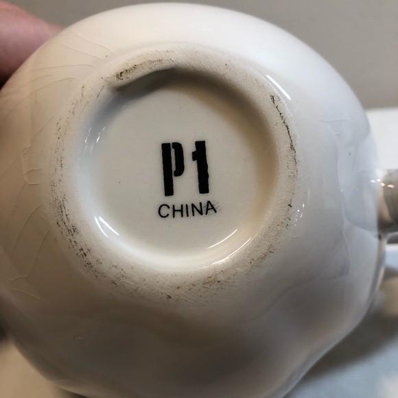 Unique Pier One Cat Mug Black White Vintage Retired Marked P1 - Picture 6 of 15